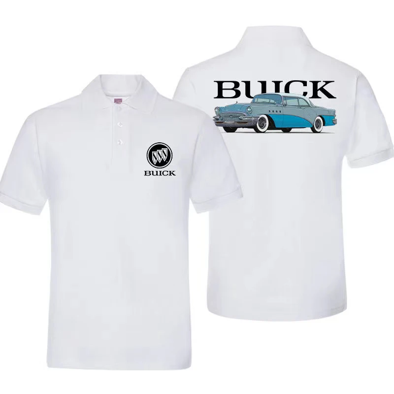 

BuickS Printed Business Casual Sports Solid Color Short Sleeve Men's Popular Lapel Cotton Quality Polo Shirt