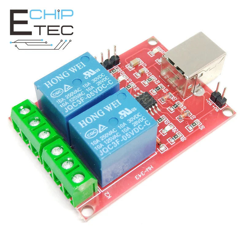 

2 Channel 5V USB Relay Module Programmable Computer Control For Smart Home