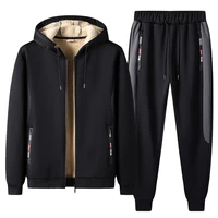 2pcs warm sport suit men autumn winter sport set new thermal hoodies sets fleece tracksuit windproof gym running sportswear