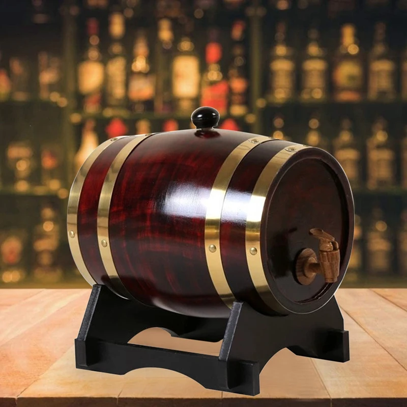 

1.5L Whiskey Barrel Dispenser Aging Barrels Home Whiskey Barrel Decanter for Wine Spirits Beer and Liquor