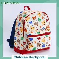 children school backpack cartoon color matching smile bear full print outing backpack kindergarten bag suitable 3 12 years old