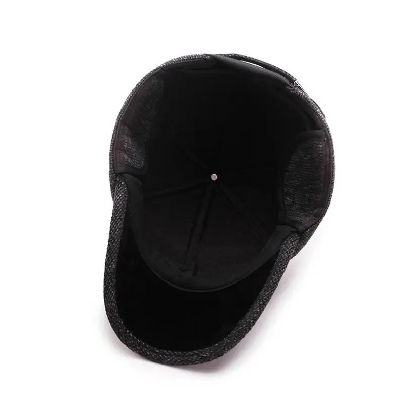 Зимние шапки для мужчин Удобная шапка с полями Мужские теплые бейсболки