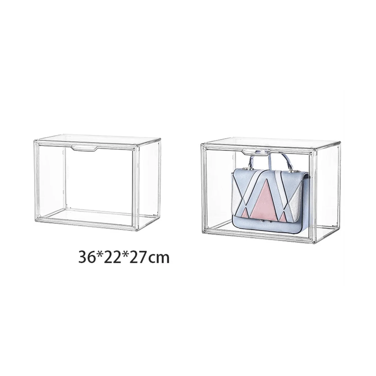 

Purse Storage Organizer for Closet, Clear Acrylic Display Box for Handbag, Stackable Bag Organizer with Magnetic Door