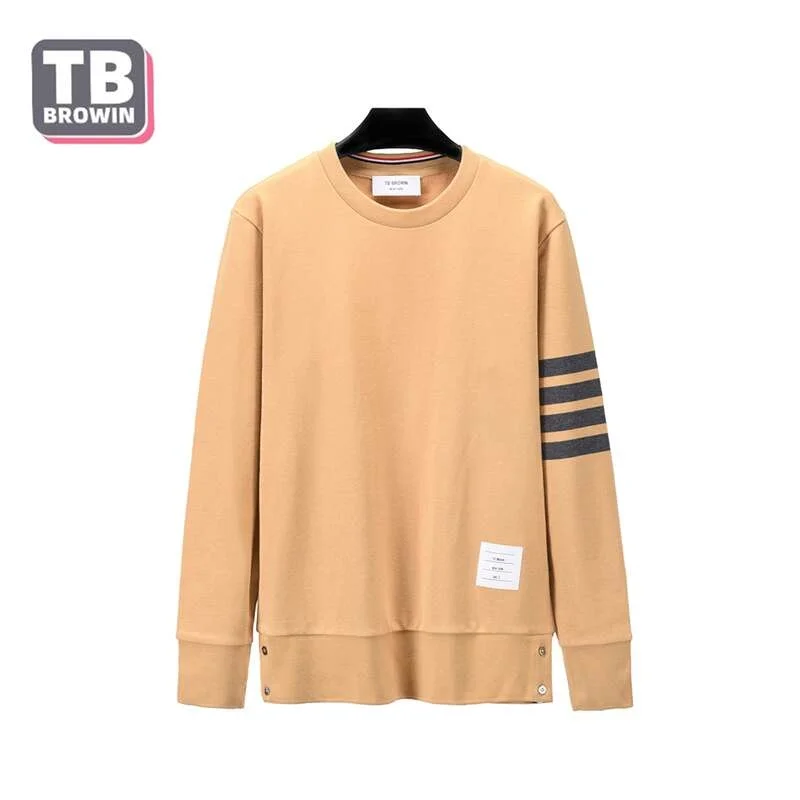 

Brand TB BROWIN Men's sweater Thom autumn four-bar Luxury striped long-sleeved pullover top couple wear trendy cotton casual