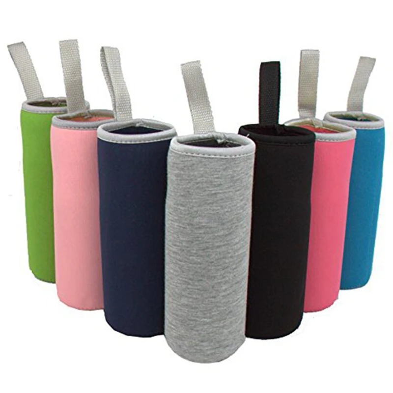 

Практичная стеклянная бутылка для воды, 7 упаковок, 12 Oz - 19 Oz, неопреновые изолированные складные крышки для бутылок для напитков, разноцветные