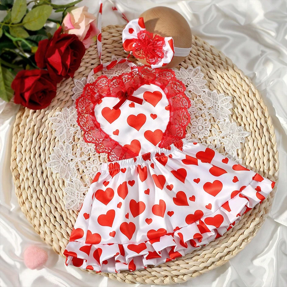 Ylsteed Платье С Красным Сердечком Одежда Для Фотосъемки Новорожденных Девочек
