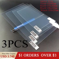 3pcs universal anti shock screen protector 7 8 9 10 inch tablet pc 7 8 9 10 1 tablet explosion proof hd pet protective film