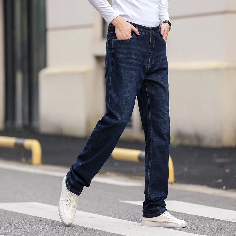 

Men's Big Tall Clothing Felt Men High Straight High Waist Denim Pant Male Extra Long Length Trouser Gown Large Size Husband Jean