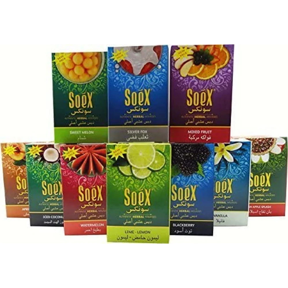 

Soex Random 10pcs HERBAL Shisha Fruits Premium Hookah Flavors Weed Molasses No 0% Nicotine Free 0%