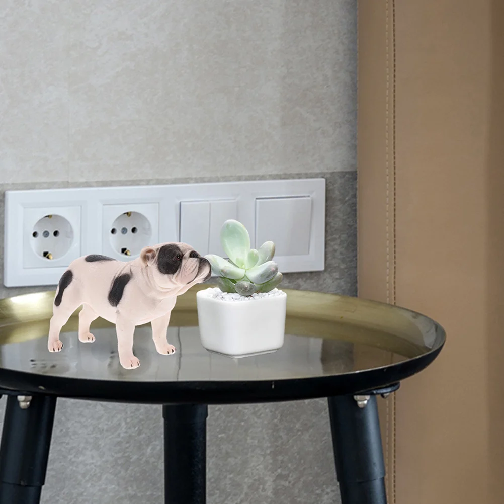 

2pcs Lifelike Dog Model Dog Statue Desktop Dog Sculpture Home Office Desk Dog Ornament