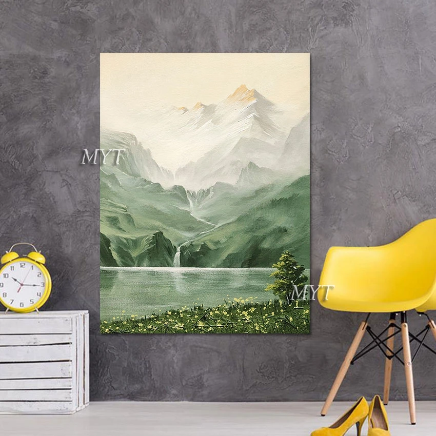 Товары для дома настенная живопись холст картина без рамки гора водопад ручная