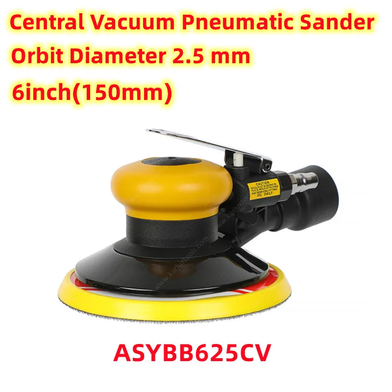 6 Inch(150mm) Eccentric 2.5mm Central Vacuum Sanding Machine Air Orbital Sander Grinder Pneumatic Automotive/Wood Polishing Tool