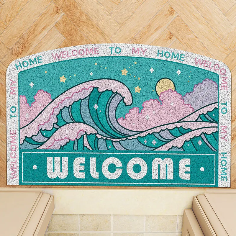 

PVC Entry Door Mat Non-Slip Floor Rugs Front Door Outdoor Carpet PVC Doormat Mat Entrance Rug Hallway Home Rectangle Pastoral