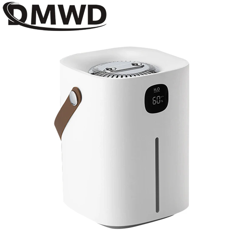 DMWD Air Humidifier 2L Capacity USB Chargeable Wireless Ultrasonic Humidifier Essential Oil Diffuser With Display