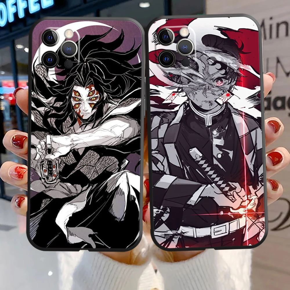 

Demon Slayer Phone Case For iPhone 12 11 13 11Pro 6 7 8 12mini XR XS 12Pro MAX SE 2020 13 Pro Color shell Cartoon Soft TPU Funda