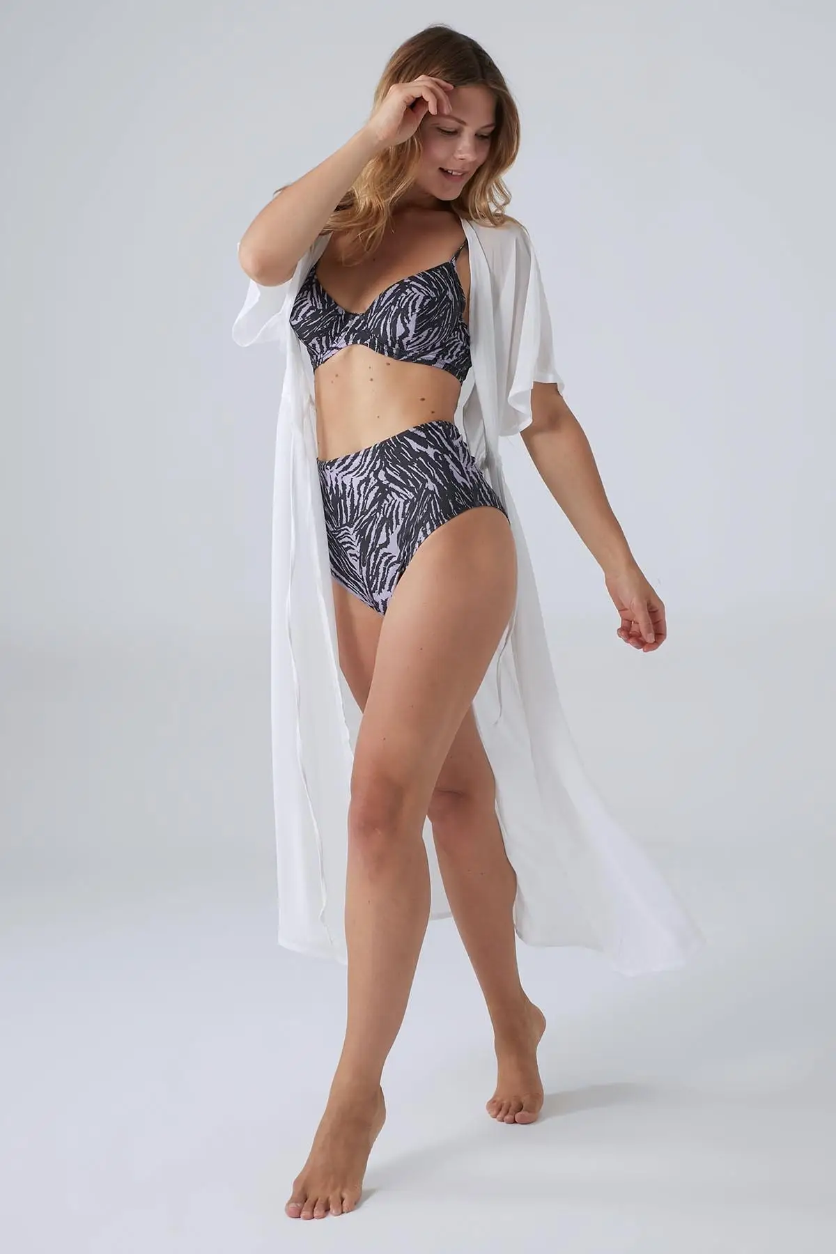 

Халат-кимоно женский с коротким рукавом, модный белый банный халат для женщин