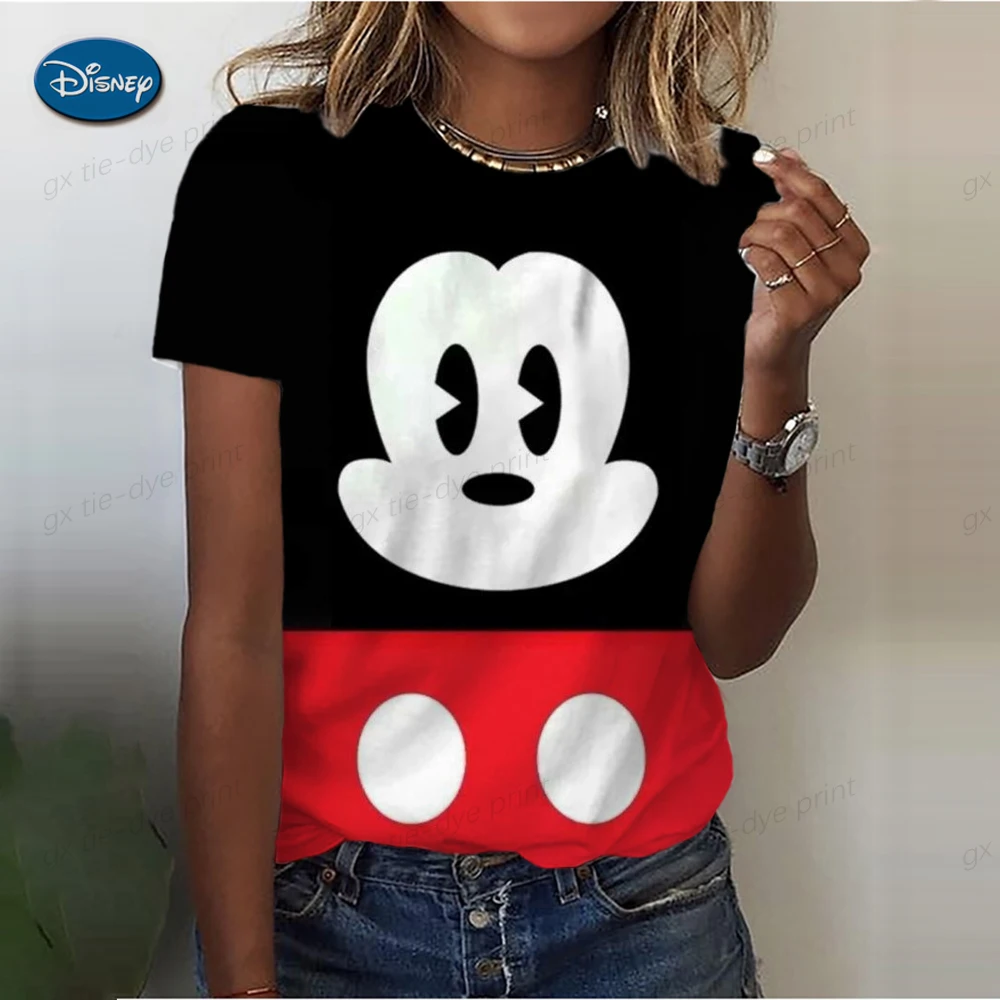 Женская футболка в стиле ретро с принтом Микки Мауса женская круглым вырезом топ