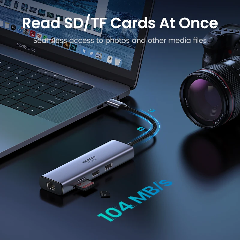 USB-концентратор UGREEN 4K 60 Гц RJ45 HDMI 2 0 |