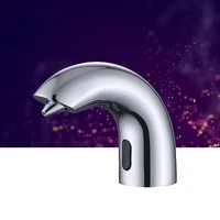 Automatic Deck Mounted Bathroom Sink Chrome Brass Sensor Faucet Soap Dispenser