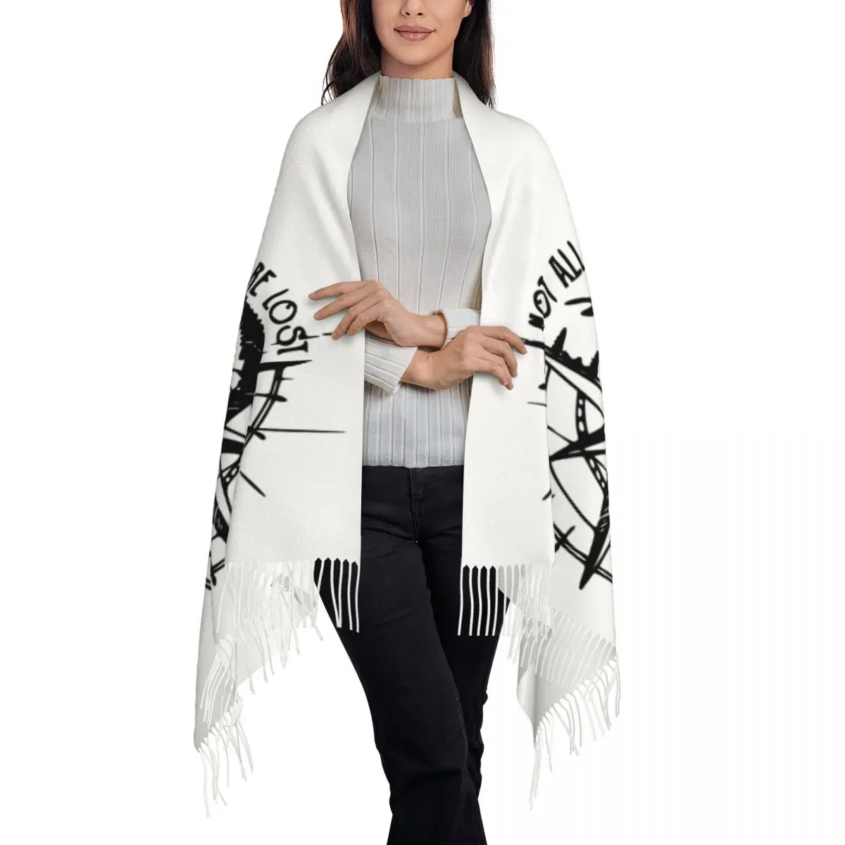 Женский большой шарф с кисточками на заказ а не все кто хочет потерянные горные