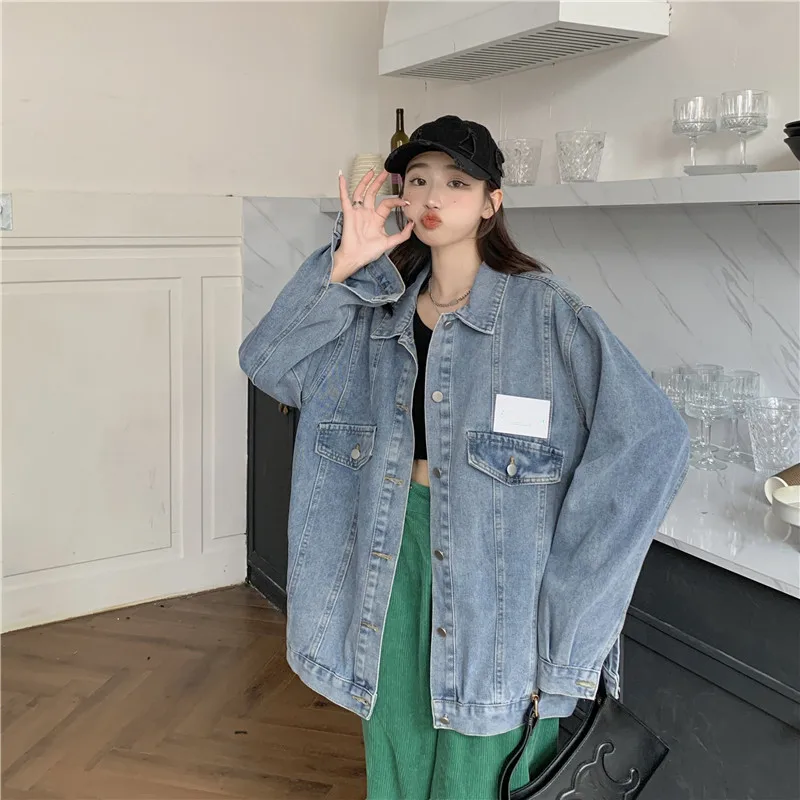 

2022 New Denim Coat Women's Korean Loose Spring Work Clothes Top Free Shipping