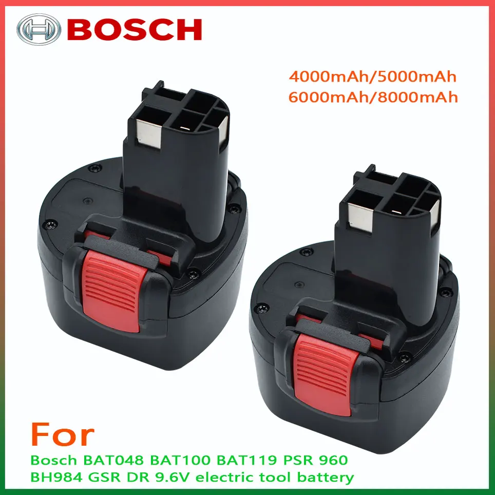 

4000mAh Bosch 9.6v BAT048 Ni-MH Rechargeable Battery for Bosch BAT048 BAT100 BAT119 PSR 960 BH984 GSR DR 9.6V Power ToolsBattery