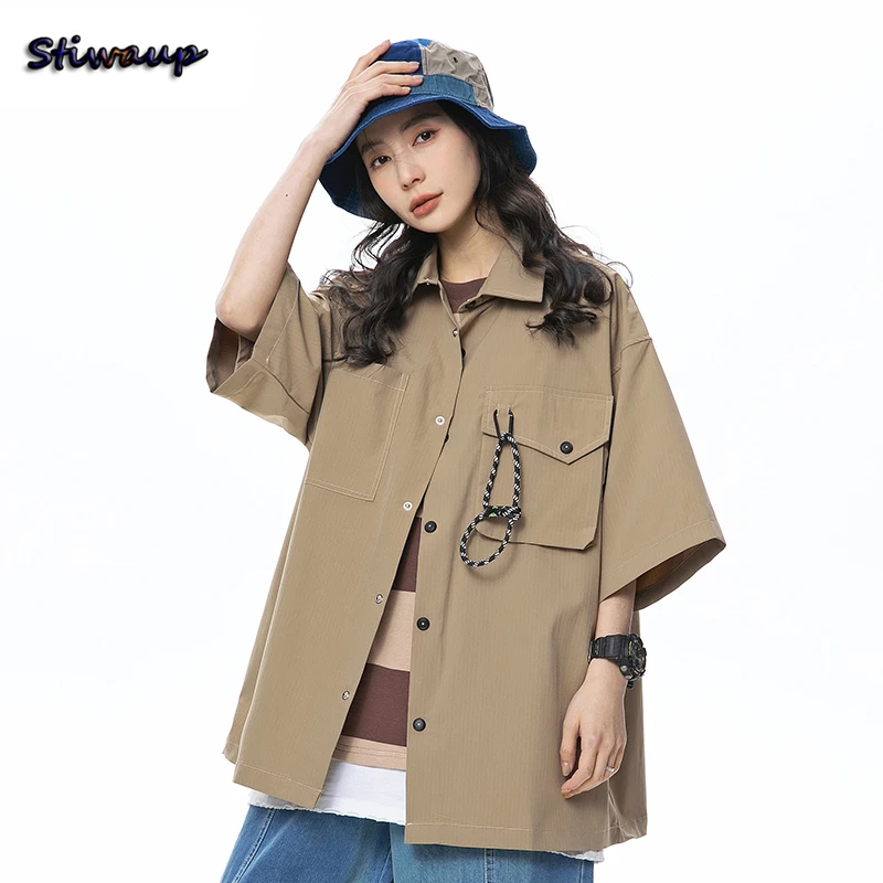 

Men's Social Fashionable Short Sleeve Oversize Shirt Summer 2022 Japanese Trends Luxury Women's Fashion Blouse Brand Man Clothes