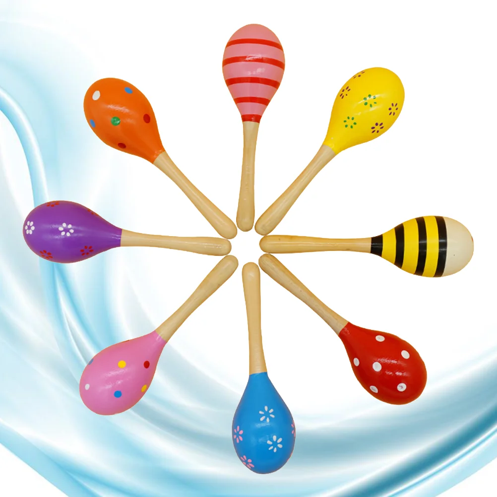

Wooden Maracas Colorful Design, Wood Festival Maracas Toys Party Holiday Birthday Carnival Accessory Maracas Kids Toys ( 12