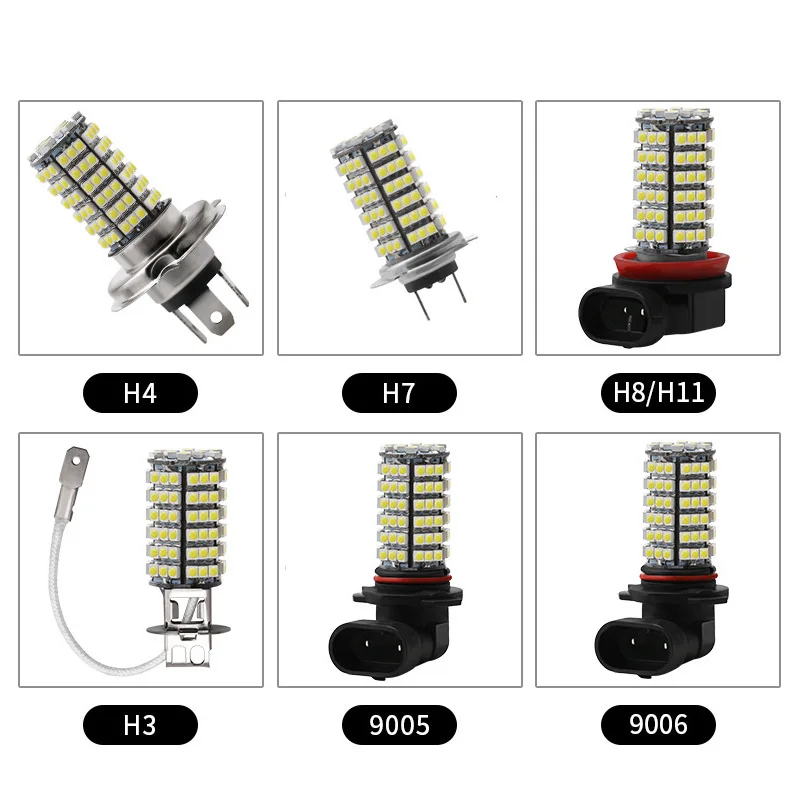 

Car Fog Lights H1 H3 H4 H7 H8 H11 9005 9006 Led Bulb 3528 120SMD White 12V Motorcycle Headlight Tail Lamp