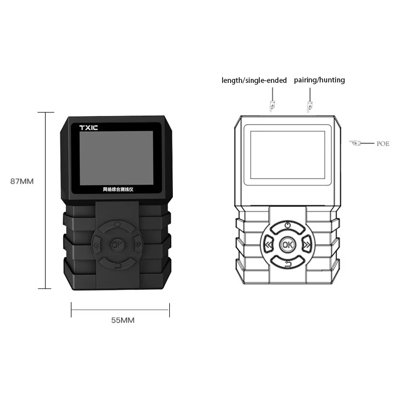 Multifunctional Network Tool Line Finder LCD Display Measure Length RJ45 Network Cable Tracker POE Switch Ethernet Tester