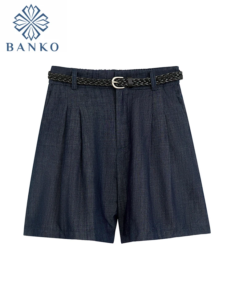 

Women's American Retro Denim Shorts Fashion Sexy High Waist Ladies Streetwear Shorts Jeans With Belt Y2k Casual Harajuku Korean