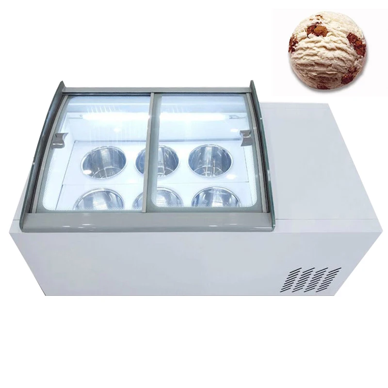 

Desktop Ice Cream Display Cabinet Commercial Ice Porridge Freezer Electric Hard Ice Cream Storage Machine 220W