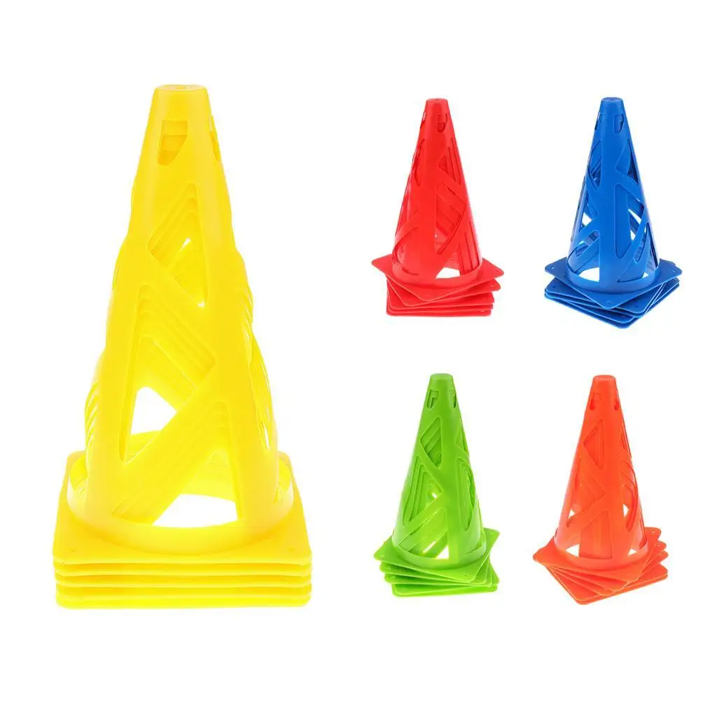 

2 5 Pieces 9 PE Sport Training Traffic Cone for Soccer Football Basketball Blue