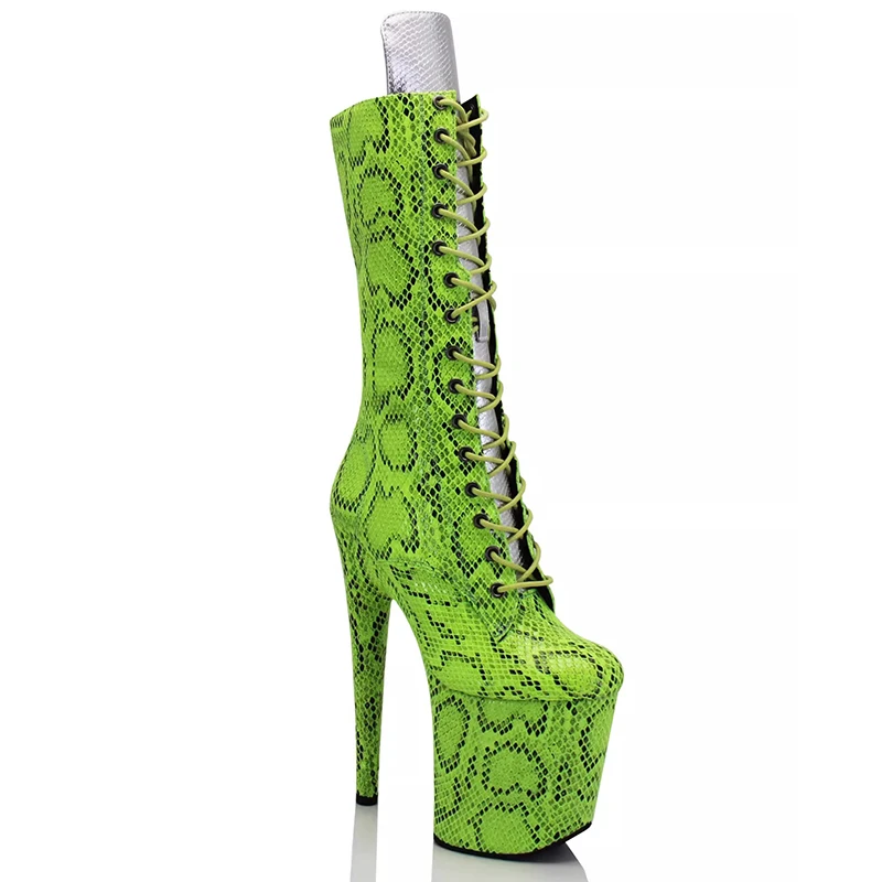 Новинка современные ботинки на высоком каблуке 20 см со змеиным узором модные в