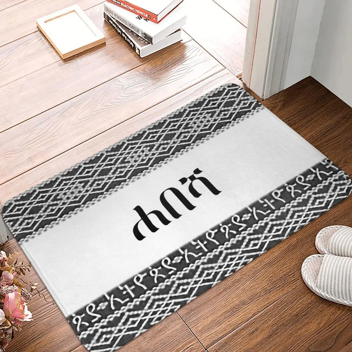 

Ethiopian Cross Art Non-slip Doormat Habesha Kemis Habesha Culture Carpet Living Room Kitchen Mat Welcome Flannel Decorative