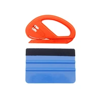 auto styling vinyl carbon fiber window ice remover cleaning wash car scraper with felt squeegee tool film car accesories