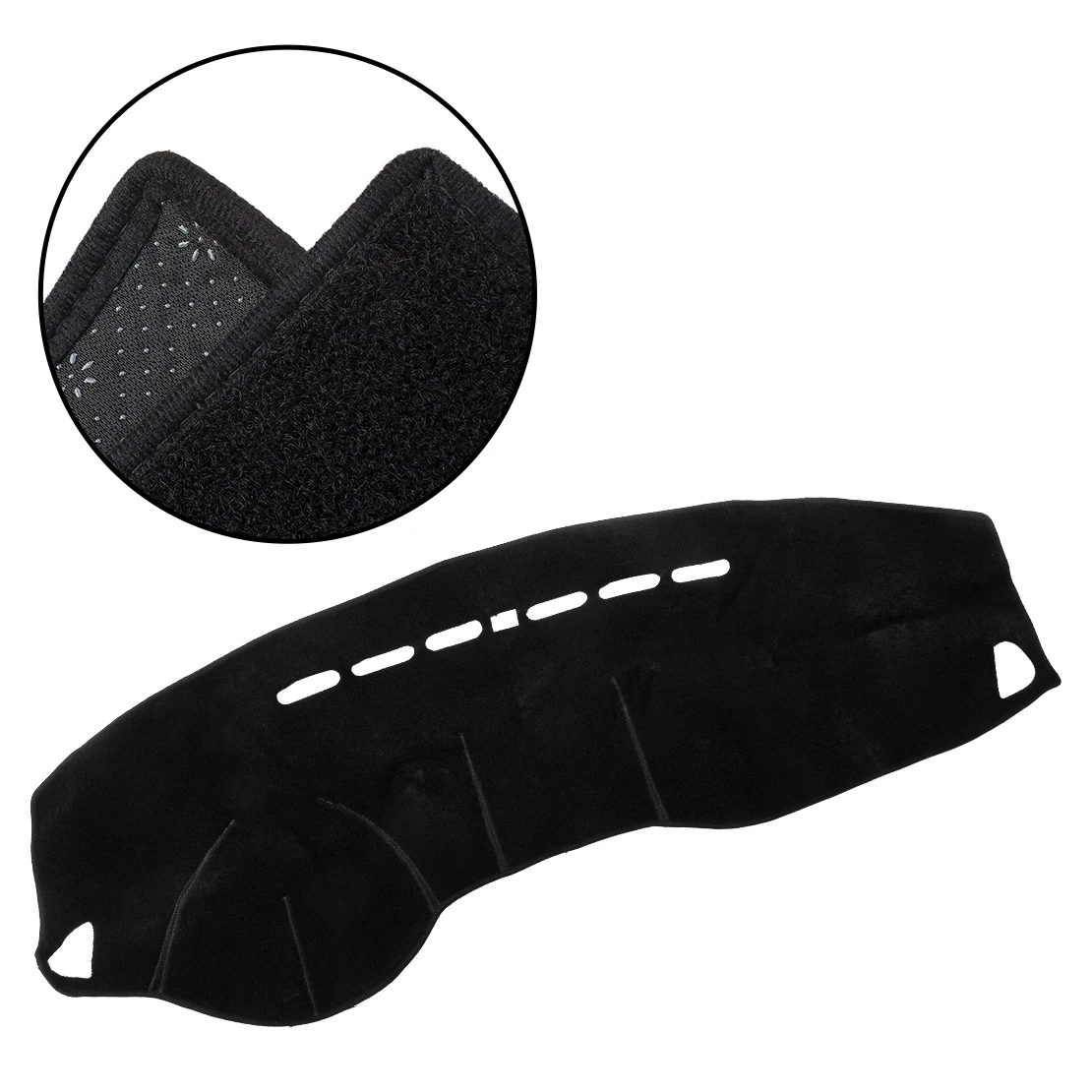 Черный полиэстеровый нескользящий коврик для приборной панели Солнцезащитный