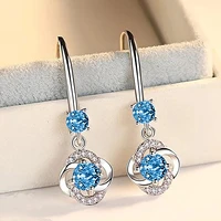 diamond studded creative earrings temperament long four leaf compact earring jewelry festive gifts for women girls earrings