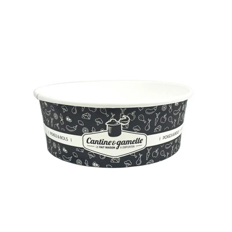 

Factory supplier Biodegradable Takeaway Shallow Kraft Salad Paper Bow