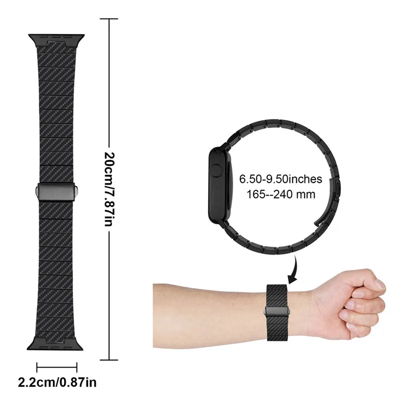

Carbon Fiber Texture Strap For Apple Watch band 45mm 44mm 40mm41mm 38mm 42mm watchband bracelet iWatch serie 3 4 5 6 se 7 band