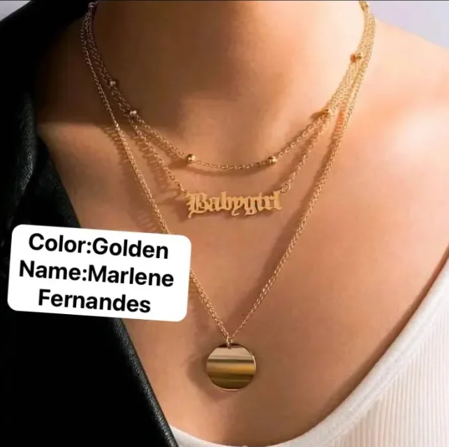 

custom 5pcs gold necklace and 1pcs gold bracelet