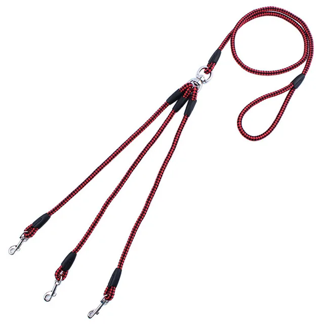 Dog Leashes 3 in 1 Nylon Pet Traction Rope 3 Way Dog Lead Leash for Three Small Dogs Cats Outdoor Walking Multiple Puppy Leash 1