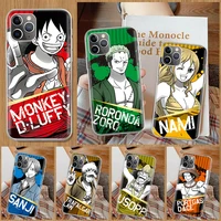 one piece character cartoon phone case for apple iphone 11 13 12 pro xs max xr x 7 8 6 6s plus mini 5 5s se soft back shell cove