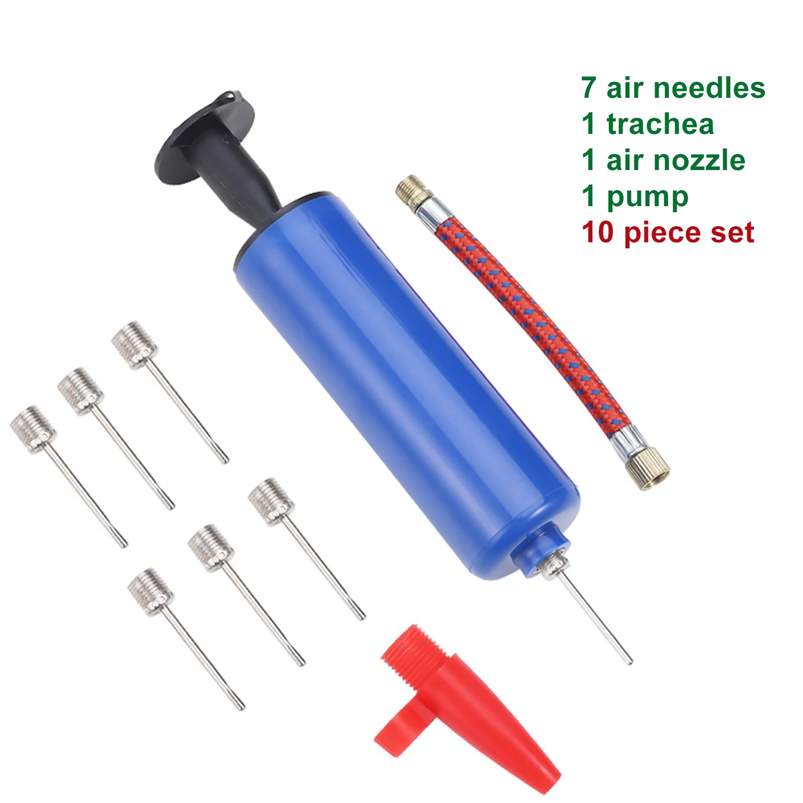 

10PCS Ball Pump Inflator Kit with 7 Needles 1 Nozzle & Extension Hose for Soccer Basketball Football