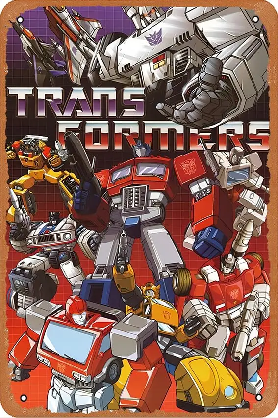 Трансформатор: Gen1 autobot забавное искусство металлический жестяной знак 8x12 дюймов