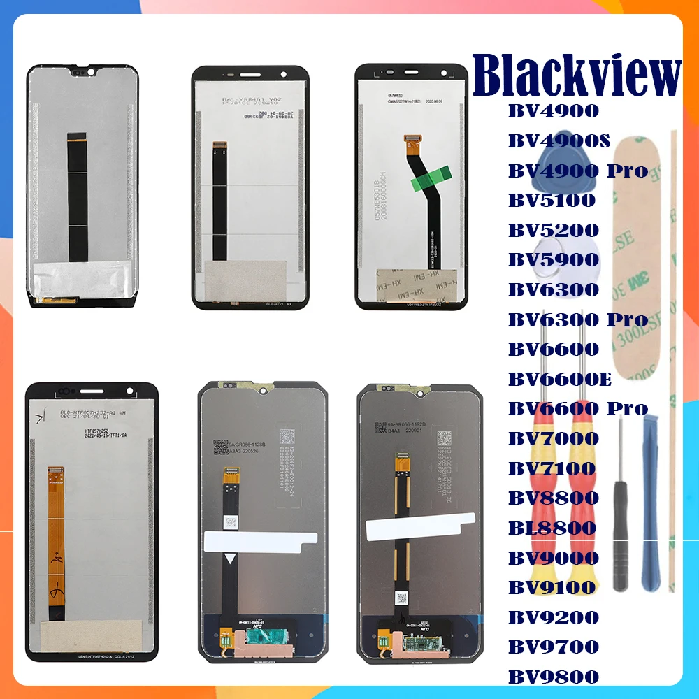 Для Blackview BV4900 BV5100 BV5200 BV5900 BV6300 Pro BV6600 BV7000 BV7100 BV8800 BL8800 BV9000 BV9100 BV9200 BV9700 + ЖК + сенсорный