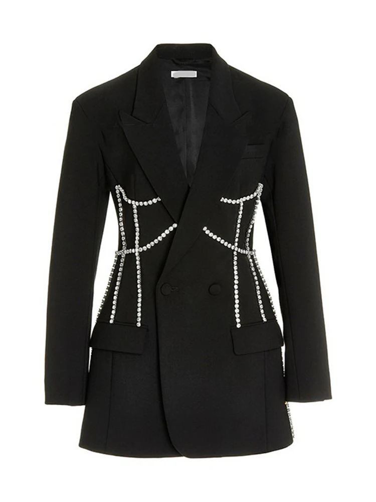 Aynaray 20224 осенне-зимний женский офисный пиджак с длинным рукавом однотонный черный