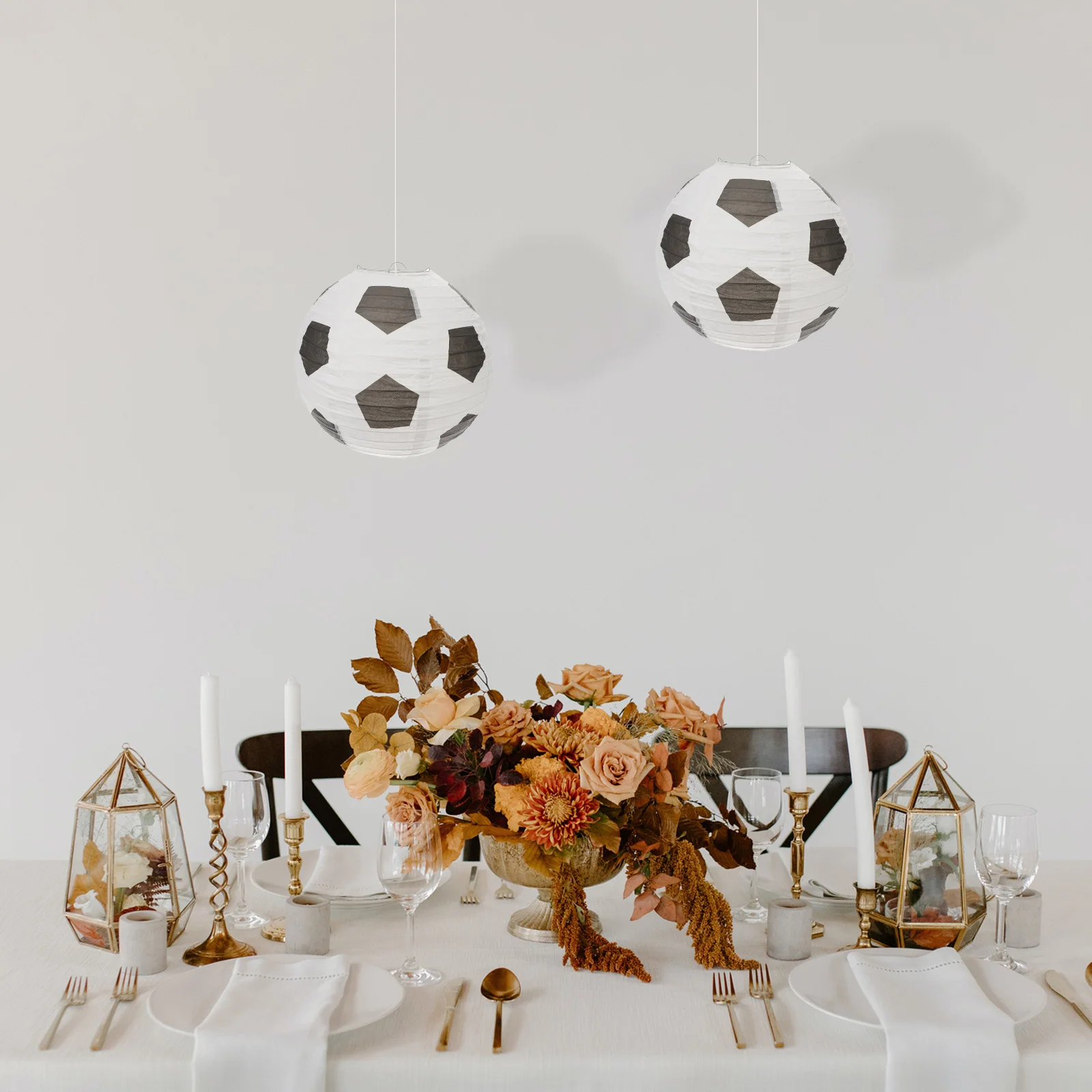 

Lantern Paperhanging Lanterns Soccer Party Football Decorationschinese Lamp Japanese Cup Ceiling World Decorative Round Europe
