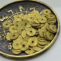 chinese feng shui i ching coins10mm brass authentic lucky fortune old gold coin money for collection luck home decoration gift