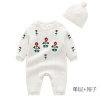 baby wool romper romper knitted jumpsuit embroidered newborn clothes baby outing clothes romper